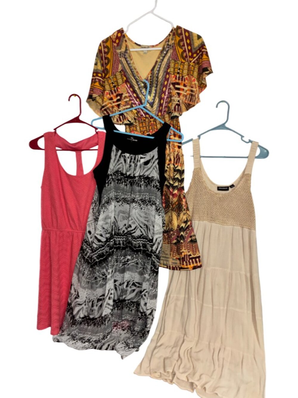 Sz.L*Bundle of (4) Summer Dresses (One World,Nina Leonard,Candalite,Princess)